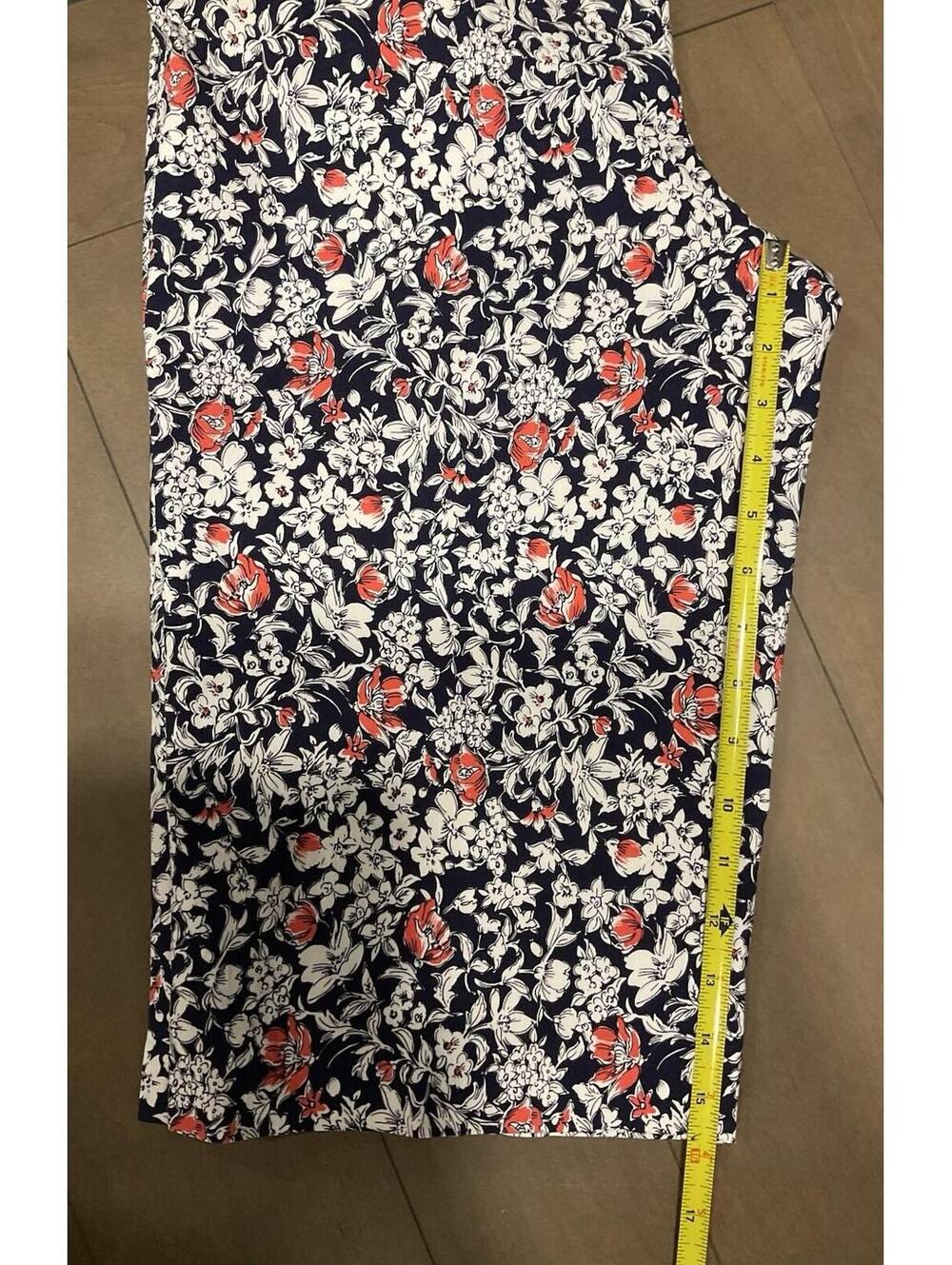 Coral Bay Womens Blue/floral Elastic Waist Stretchy Capri Pants Size 18 - Picture 7 of 9